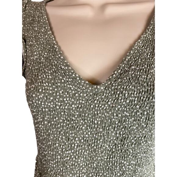 Ann Taylor Loft Petites Green Smocked Dress XSP XS - Picture 4 of 11